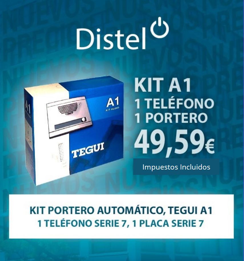 Kit portero tegui Placa & Teléfono S7 Sistema 4+N 2uni. Tegui 375011-2
